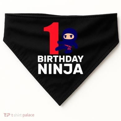 1st Birthday Ninja  USA-Made Doggie Bandana