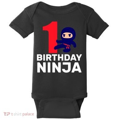 1st Birthday Ninja  Baby Bodysuit
