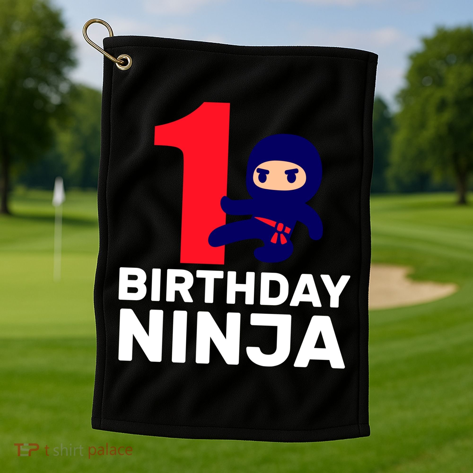 1st Birthday Ninja  Golf Towel