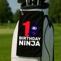 1st Birthday Ninja  Golf Towel thumb 2