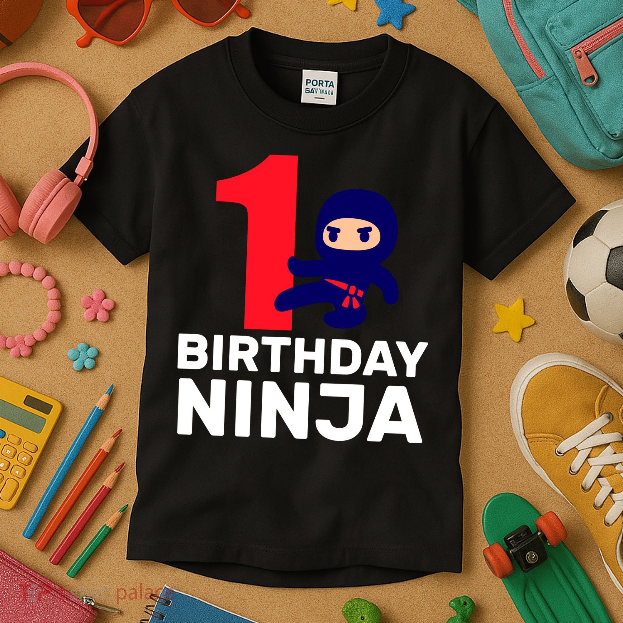 1st Birthday Ninja  Kids T-Shirt