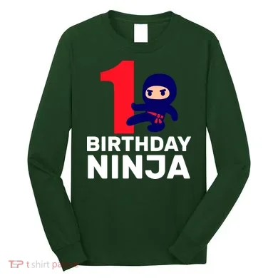1st Birthday Ninja Long Sleeve Shirt