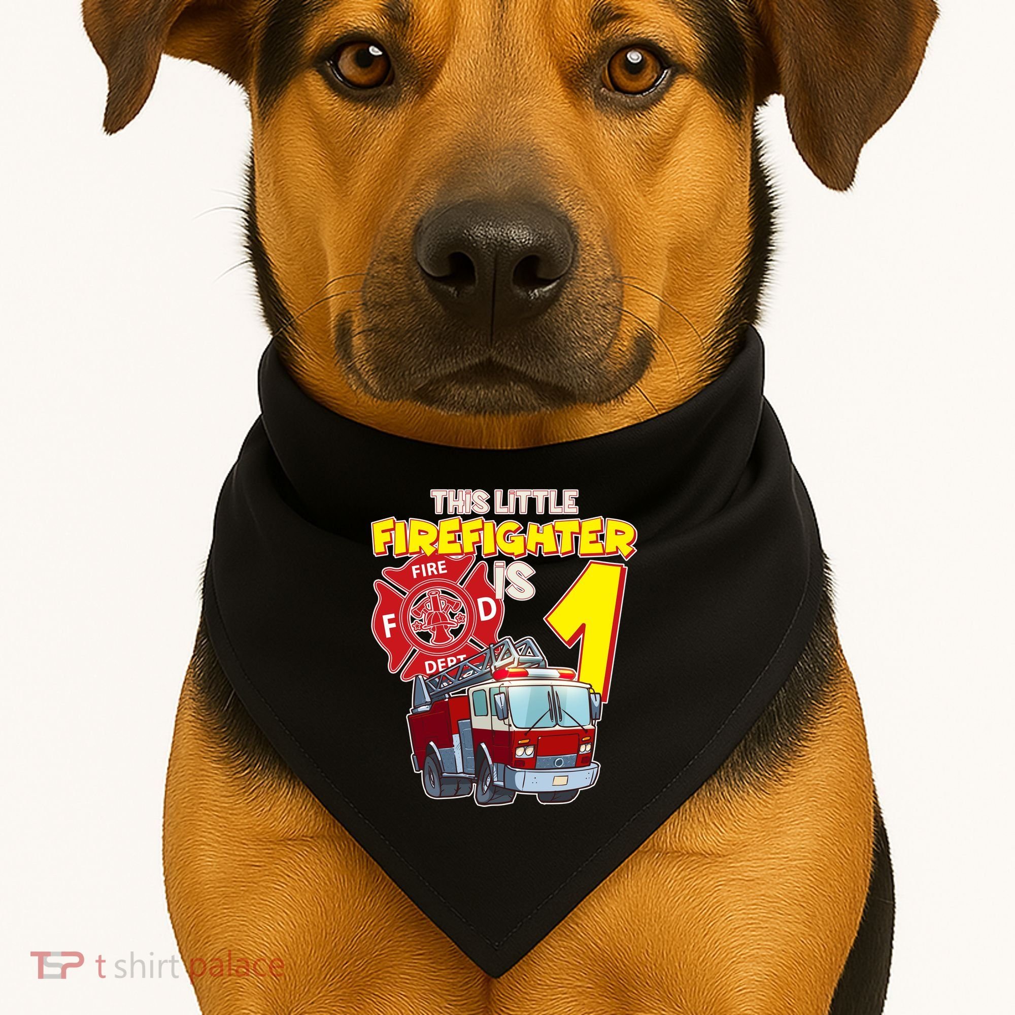1st Birthday This Little Firefighter Is 1 USA-Made Doggie Bandana