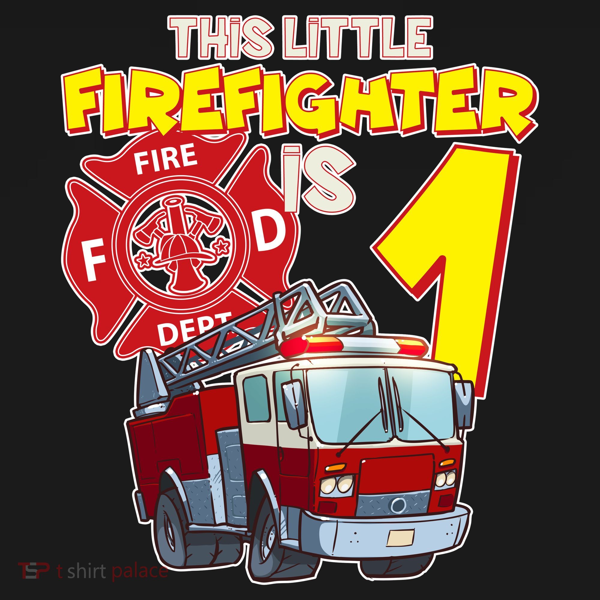 1st Birthday This Little Firefighter Is 1 USA-Made Doggie Bandana