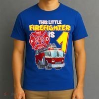 1st Birthday This Little Firefighter Is 1 T-Shirt thumb 3