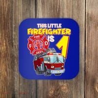 1st Birthday This Little Firefighter Is 1 Coaster thumb 0