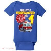 1st Birthday This Little Firefighter Is 1 Baby Bodysuit thumb 0