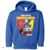 1st Birthday This Little Firefighter Is 1 Toddler Hoodie thumb 0