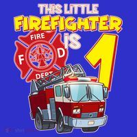 1st Birthday This Little Firefighter Is 1 Toddler Hoodie thumb 2