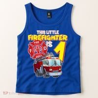 1st Birthday This Little Firefighter Is 1 Tank Top thumb 2