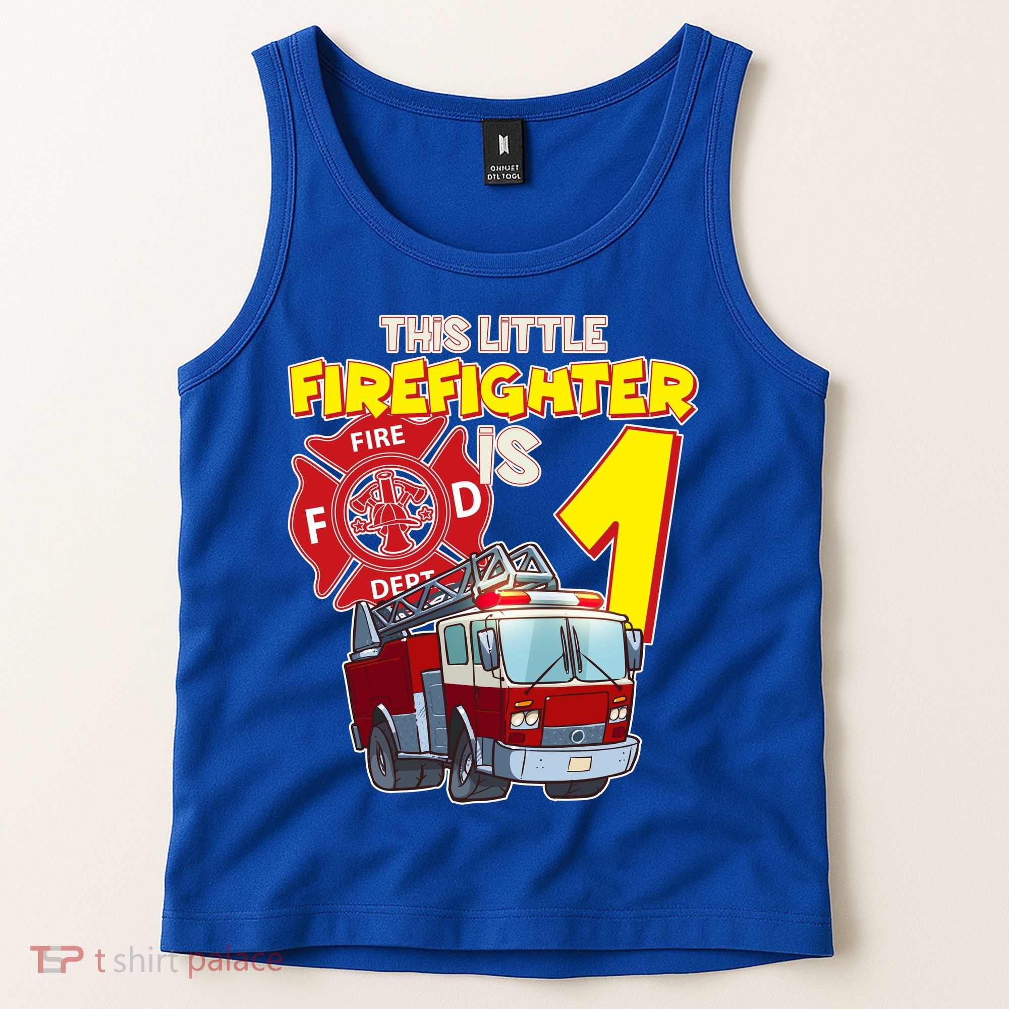 1st Birthday This Little Firefighter Is 1 Tank Top