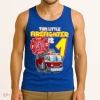 1st Birthday This Little Firefighter Is 1 Tank Top thumb 3