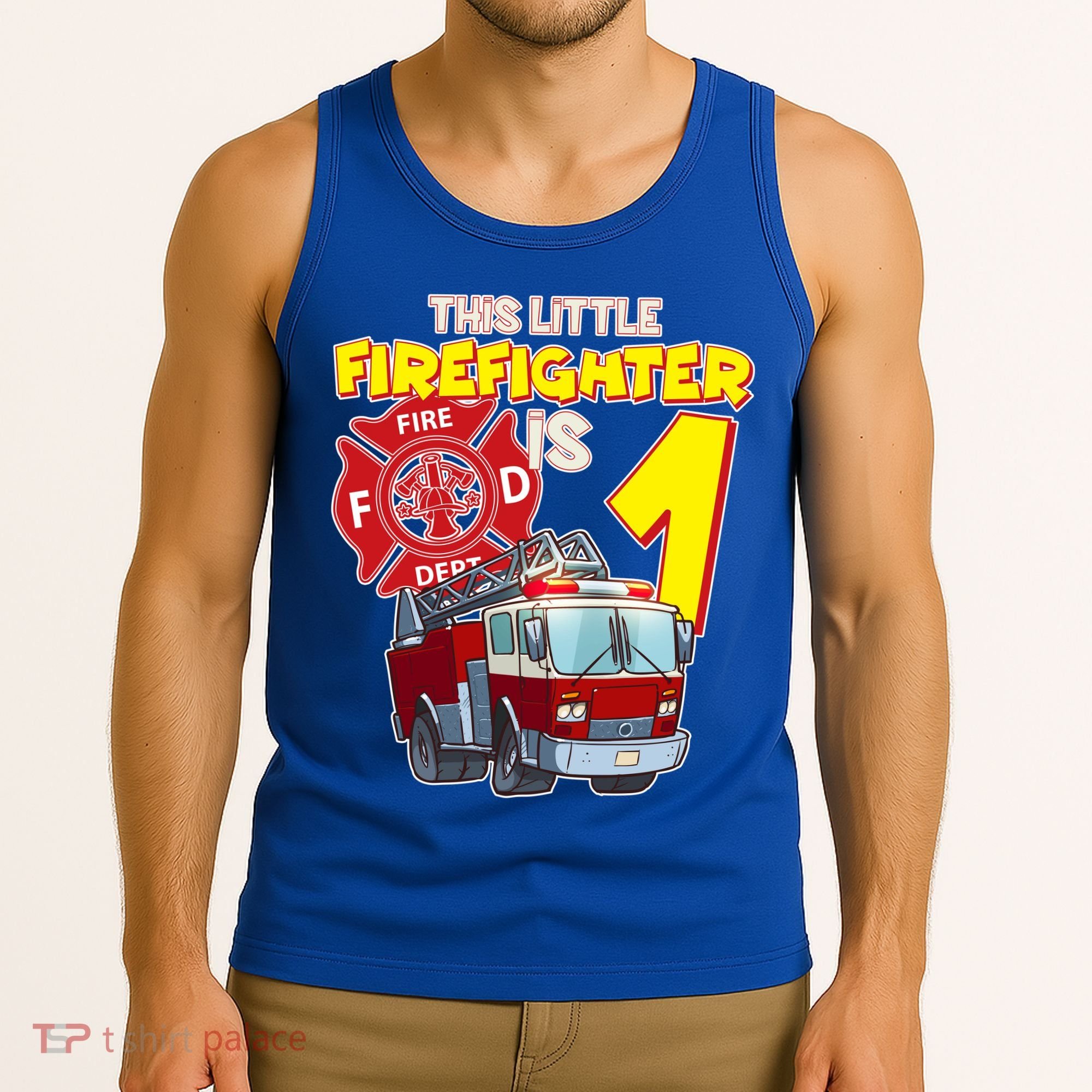 1st Birthday This Little Firefighter Is 1 Tank Top