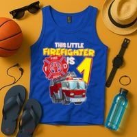 1st Birthday This Little Firefighter Is 1 Tank Top thumb 4
