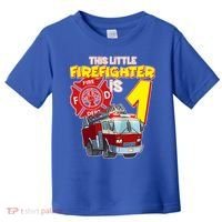 1st Birthday This Little Firefighter Is 1 Toddler T-Shirt thumb 0