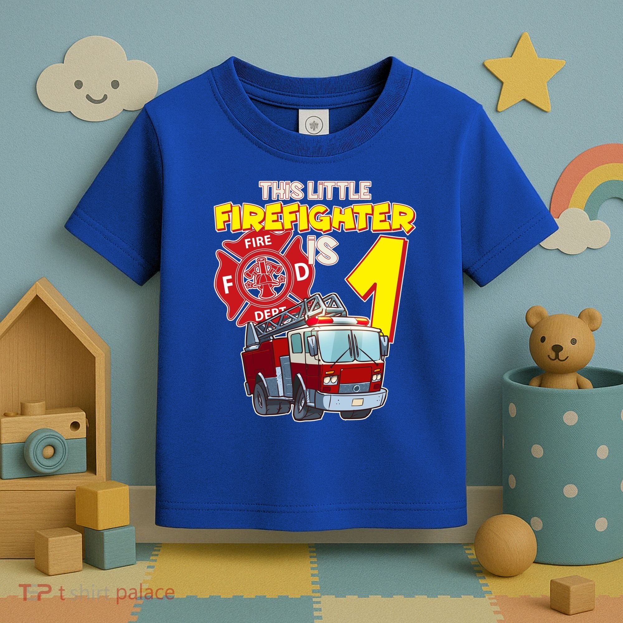 1st Birthday This Little Firefighter Is 1 Toddler T-Shirt
