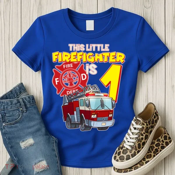 1st Birthday This Little Firefighter Is 1 Women's T-Shirt