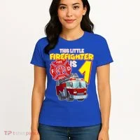 1st Birthday This Little Firefighter Is 1 Women's T-Shirt thumb 4