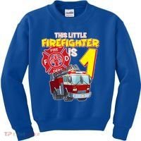 1st Birthday This Little Firefighter Is 1 Kids Sweatshirt thumb 0