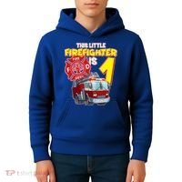 1st Birthday This Little Firefighter Is 1 Kids Hoodie thumb 4