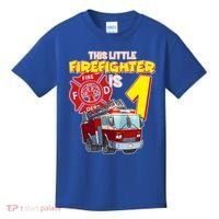 1st Birthday This Little Firefighter Is 1 Kids T-Shirt thumb 0