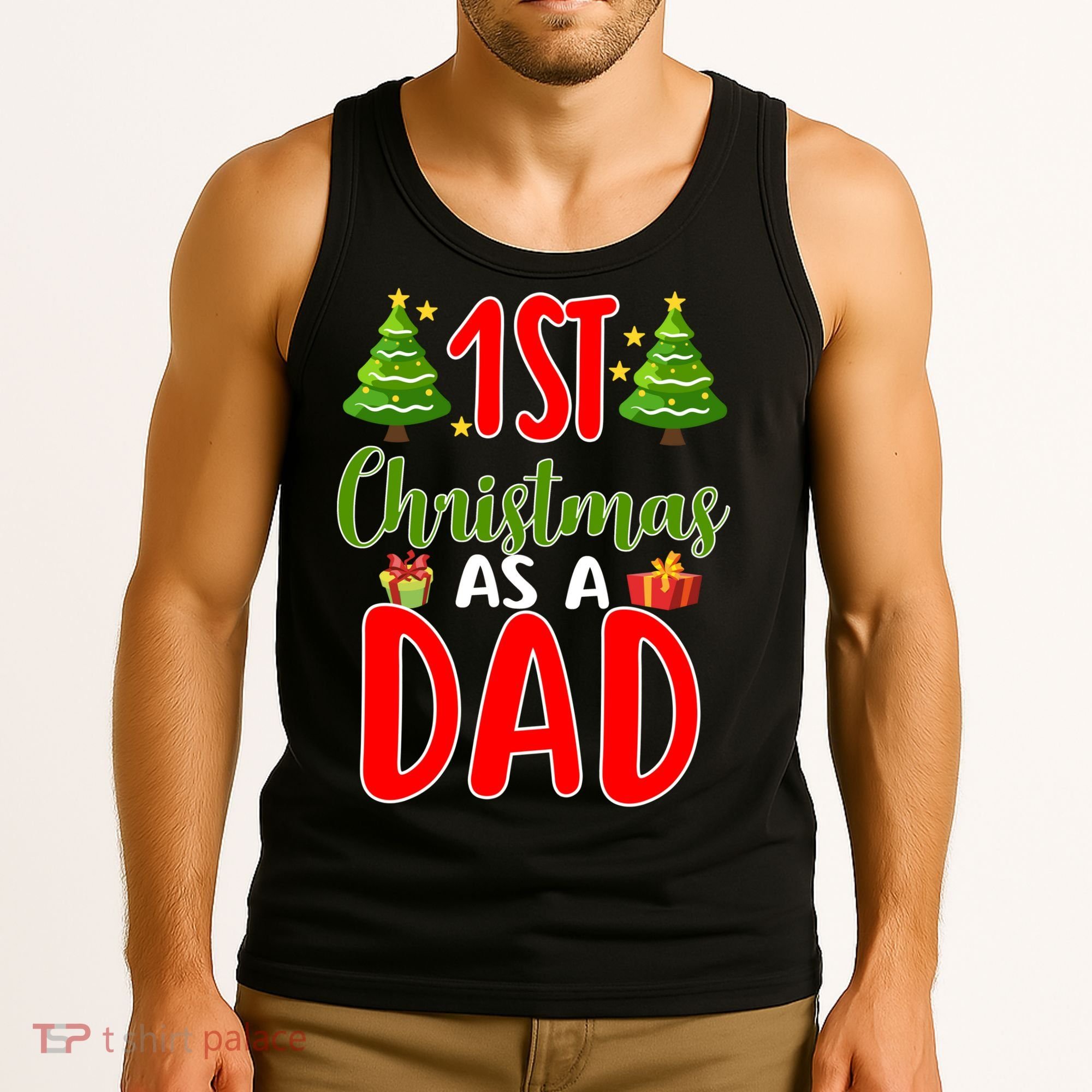 1st Christmas As A Dad Tank Top