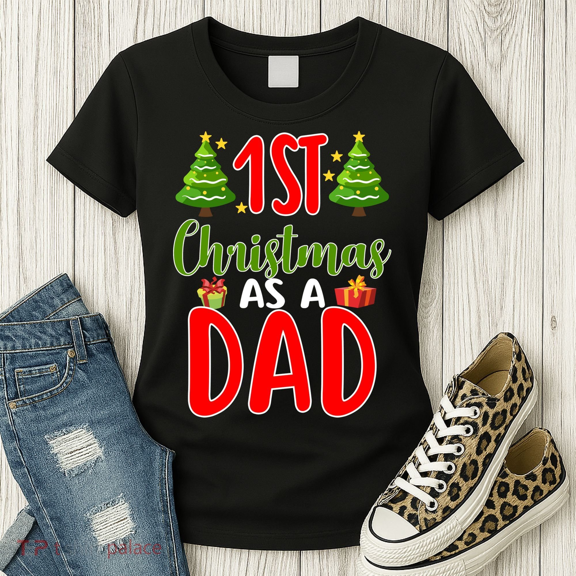 1st Christmas As A Dad Women's T-Shirt