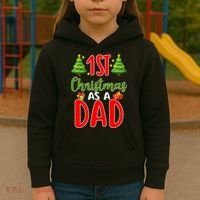 1st Christmas As A Dad Kids Hoodie thumb 3