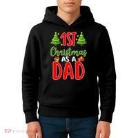 1st Christmas As A Dad Kids Hoodie thumb 4