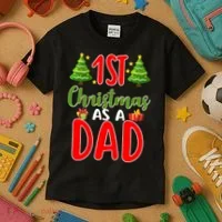 1st Christmas As A Dad Kids T-Shirt thumb 3
