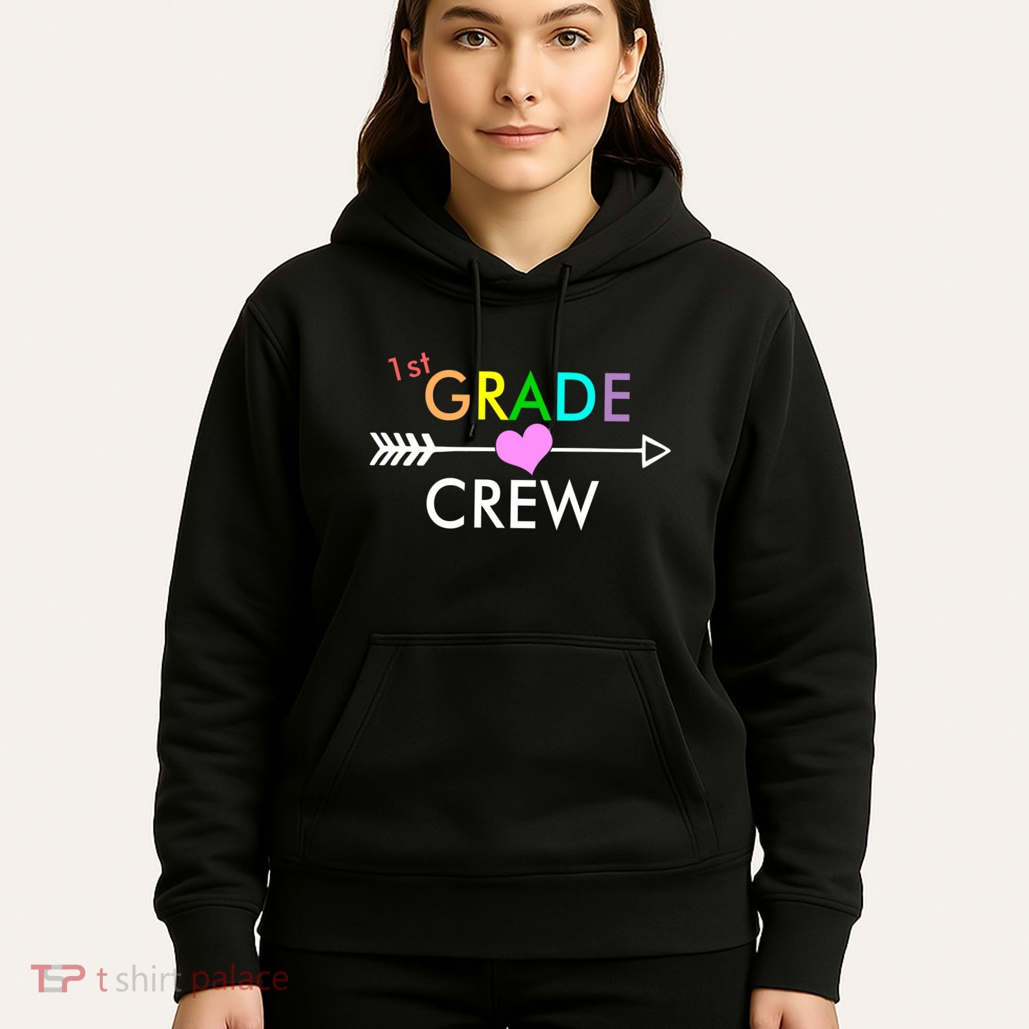 1st Grade Crew Arrow Heart Hoodie