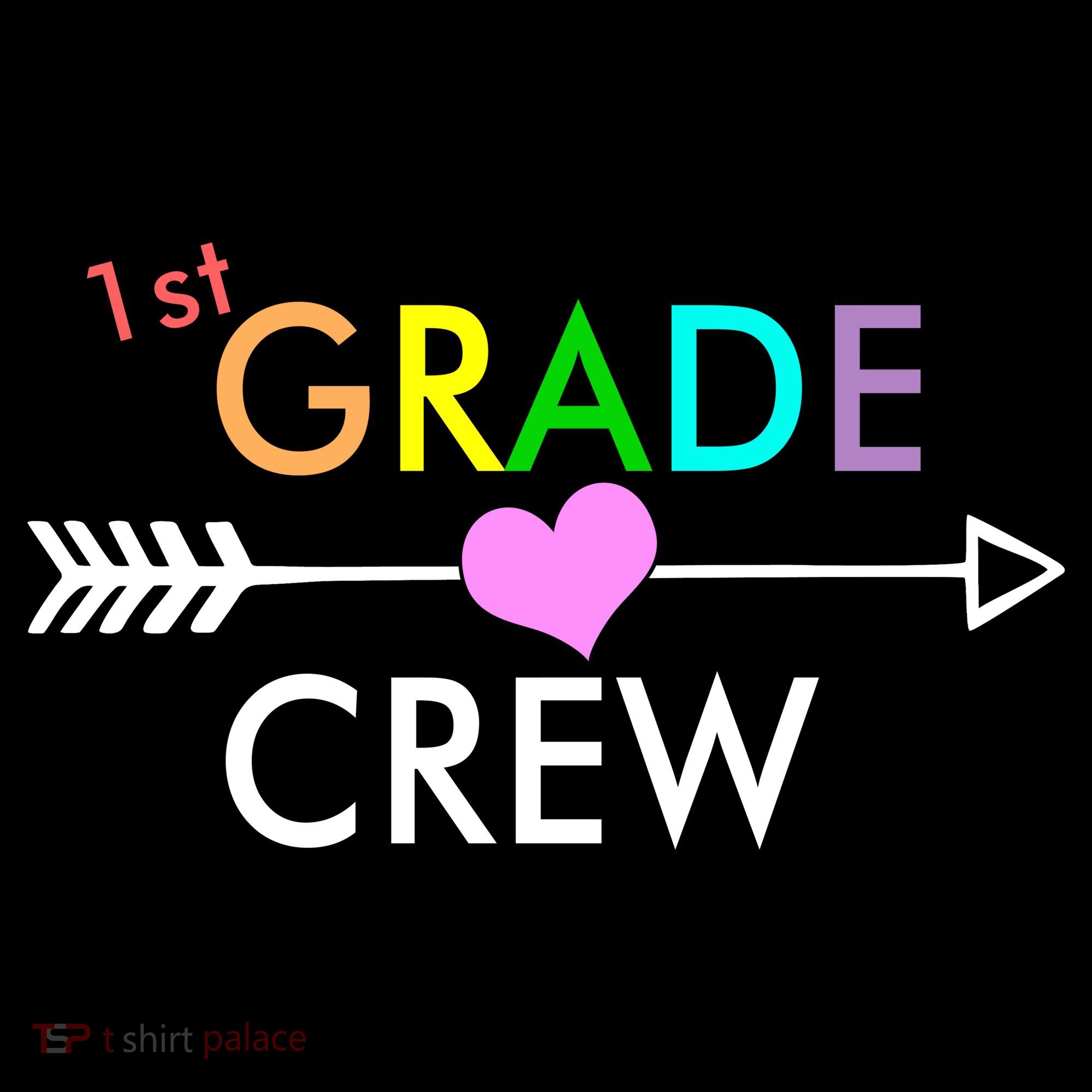 1st Grade Crew Arrow Heart Hoodie