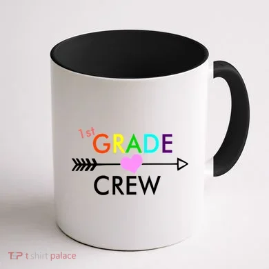 1st Grade Crew Arrow Heart Coffee Mug back