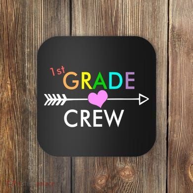 1st Grade Crew Arrow Heart Coaster