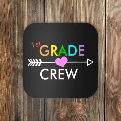 1st Grade Crew Arrow Heart Coaster