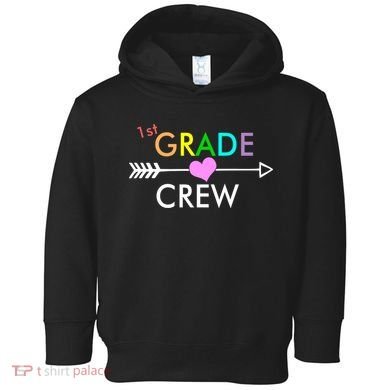 1st Grade Crew Arrow Heart Toddler Hoodie