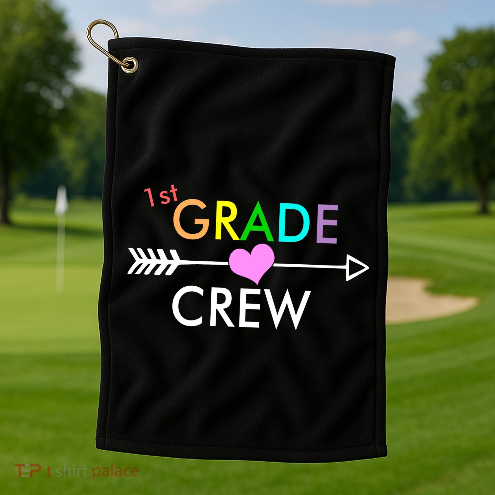 1st Grade Crew Arrow Heart Golf Towel