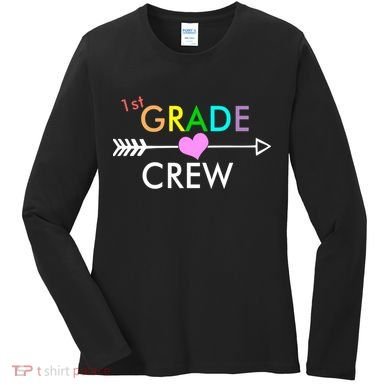 1st Grade Crew Arrow Heart Women's Long Sleeve Shirt