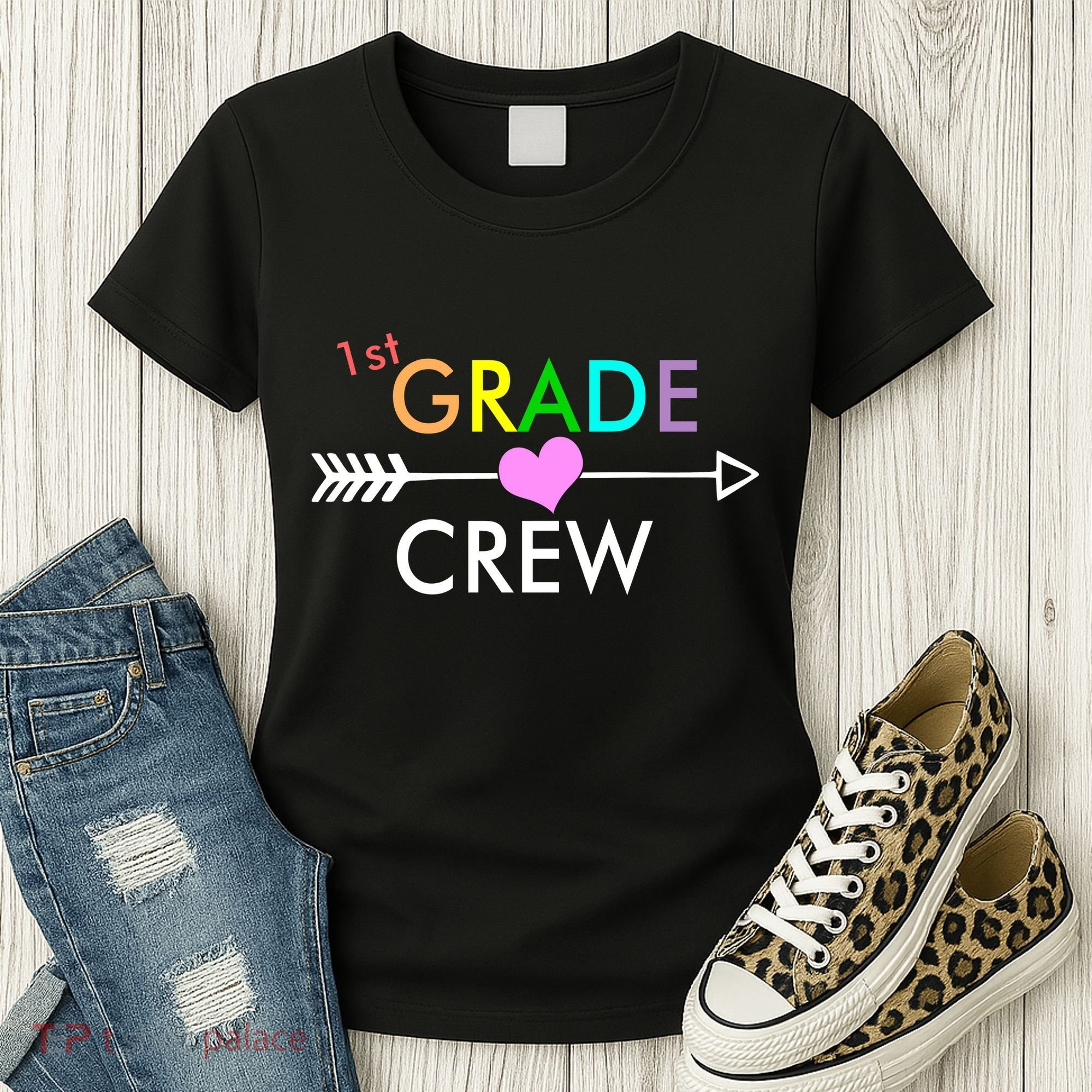 1st Grade Crew Arrow Heart Women's T-Shirt