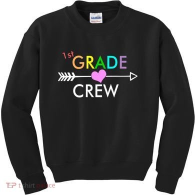 1st Grade Crew Arrow Heart Kids Sweatshirt