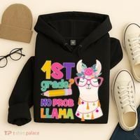 1st Grade? No Prob Llama Hoodie thumb 4