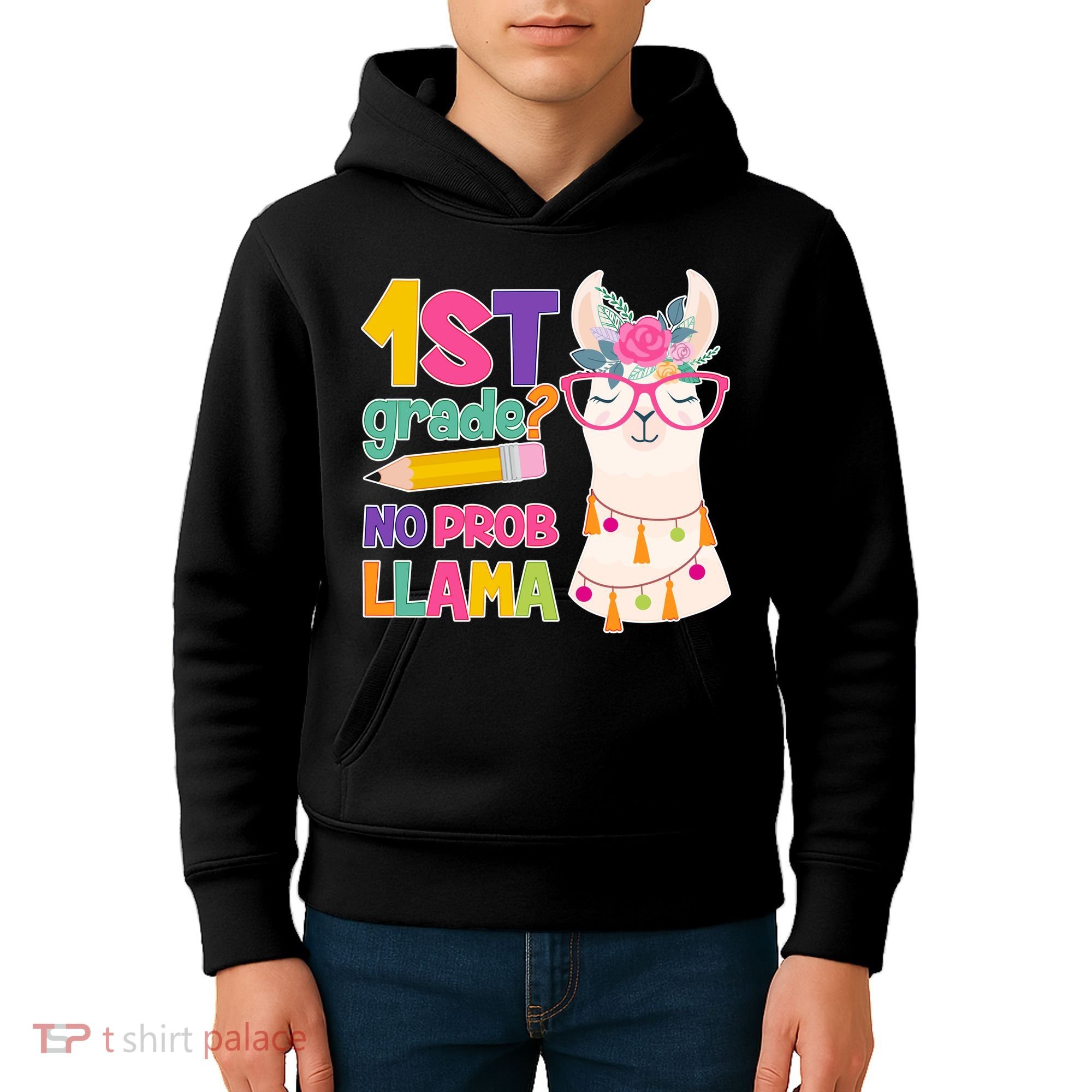 1st Grade? No Prob Llama Kids Hoodie