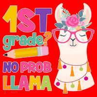 1st Grade? No Prob Llama Santa Hat thumb 1