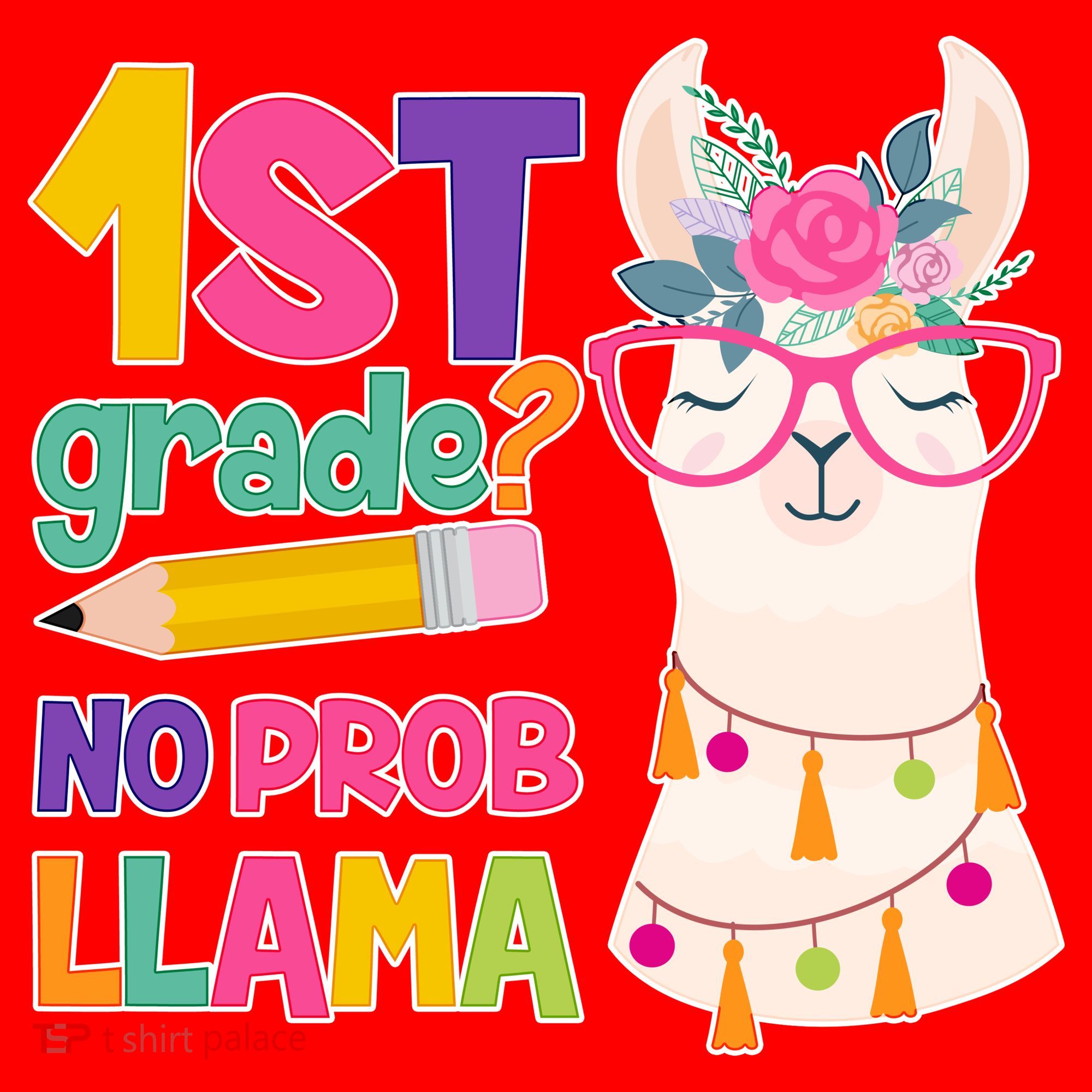 1st Grade? No Prob Llama Santa Hat