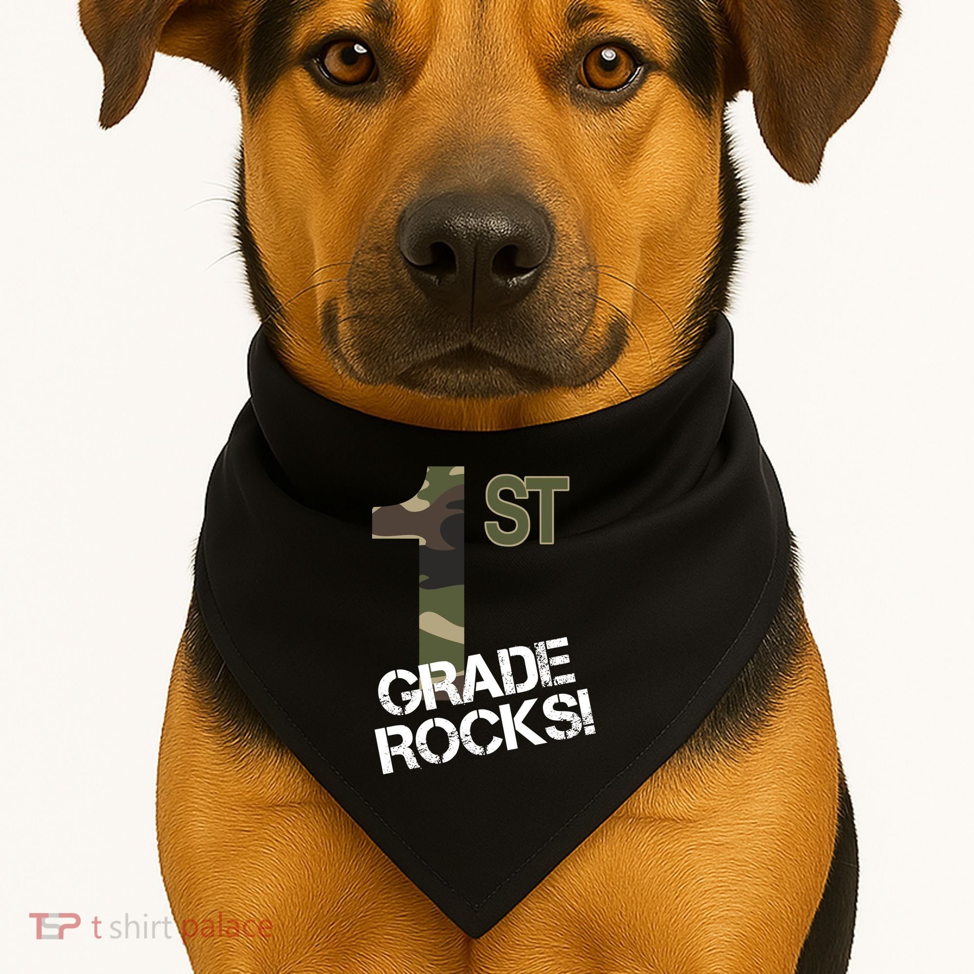1st Grade Rocks Camo USA-Made Doggie Bandana