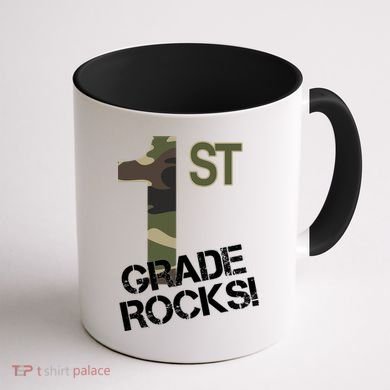 1st Grade Rocks Camo Coffee Mug back