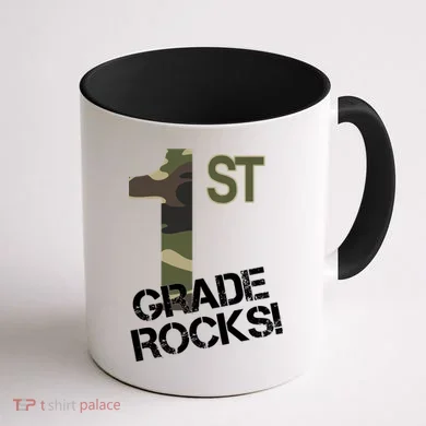 1st Grade Rocks Camo Coffee Mug back