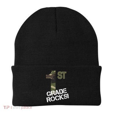 1st Grade Rocks Camo Beanie