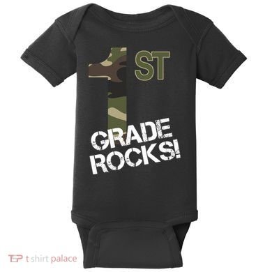 1st Grade Rocks Camo Baby Bodysuit