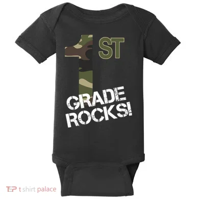 1st Grade Rocks Camo Baby Bodysuit